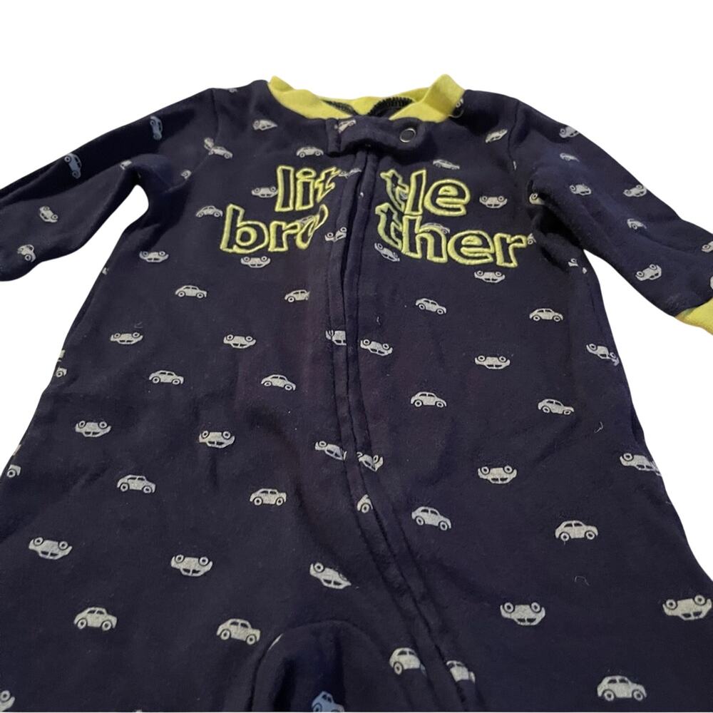 Carters 100% cotton, one piece, little brother, blue cars, PJs 3M